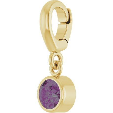 14K Yellow Gold Lab-Grown Alexandrite Charm/Pendant