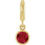 14K Yellow Gold Lab-Grown Ruby Charm/Pendant