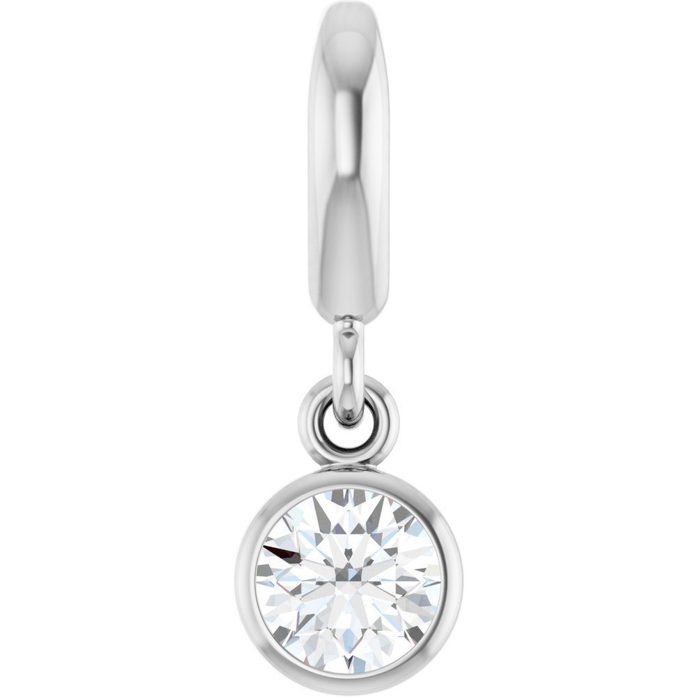 Sterling Silver 1/4 CT Lab-Grown Diamond Charm/Pendant