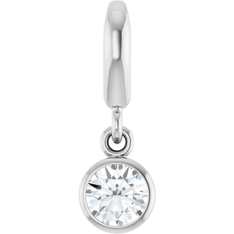 Sterling Silver 1/4 CT Lab-Grown Diamond Charm/Pendant