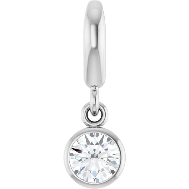 Sterling Silver 1/4 CT Lab-Grown Diamond Charm/Pendant