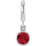 Sterling Silver Lab-Grown Ruby Charm/Pendant