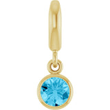 14K Yellow Gold Natural Aquamarine Charm/Pendant