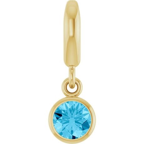 14K Yellow Gold Natural Aquamarine Charm/Pendant