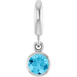 Sterling Silver Natural Aquamarine Charm/Pendant