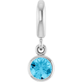 Sterling Silver Natural Aquamarine Charm/Pendant