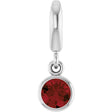 Sterling Silver Natural Mozambique Garnet Charm/Pendant