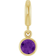 14K Yellow Gold Natural Amethyst Charm/Pendant