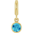 14K Yellow Gold Natural Blue Zircon Charm/Pendant