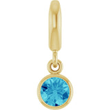 14K Yellow Gold Natural Blue Zircon Charm/Pendant