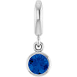 Sterling Silver Lab-Grown Blue Sapphire Charm/Pendant