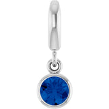 Sterling Silver Lab-Grown Blue Sapphire Charm/Pendant