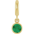 14K Yellow Gold Lab-Grown Emerald Charm/Pendant