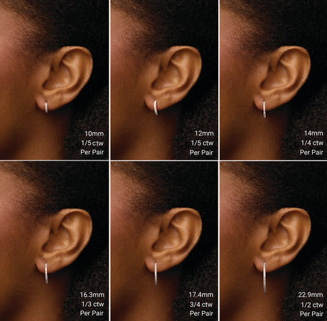 14K Yellow Gold 1/5 CTW Lab-Grown Diamond 12 mm Hoop Earrings