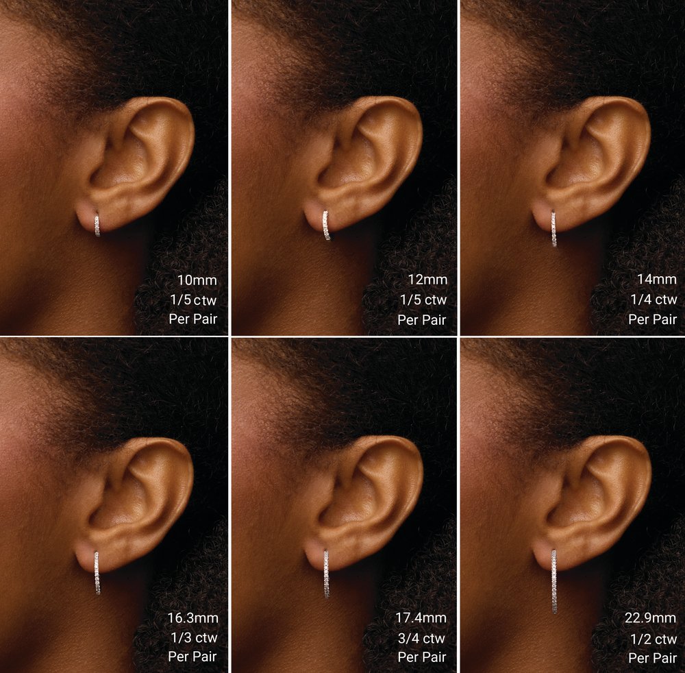 14K Rose Gold 1/5 CTW Lab-Grown Diamond 12 mm Hoop Earrings