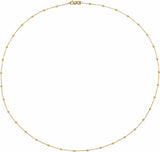 14K Yellow Gold .65 mm Beaded Cable 16" Chain
