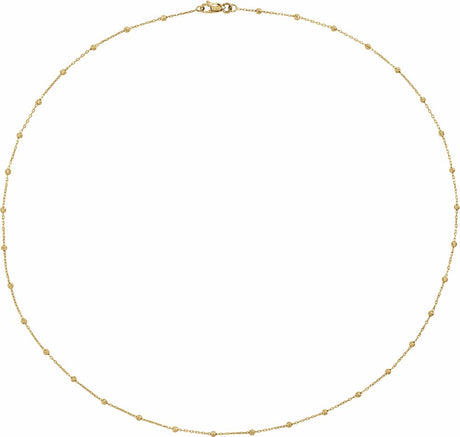14K Yellow Gold .65 mm Beaded Cable 16" Chain