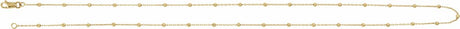 14K Yellow Gold .65 mm Beaded Cable 18" Chain