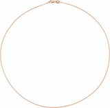 14K Rose Gold 1.1 mm Rolo 18" Chain
