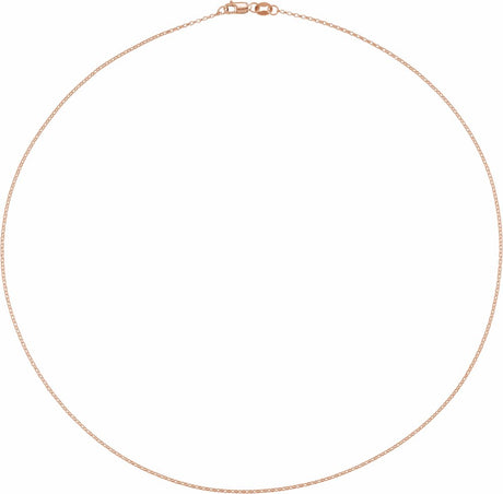 14K Rose Gold 1.1 mm Rolo 18" Chain