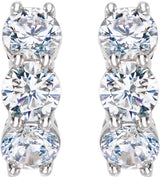 14K White Gold 2 CTW Lab-Grown Diamond 12 mm Hoop Earrings