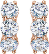 14K Rose Gold 2 CTW Lab-Grown Diamond 12 mm Hoop Earrings