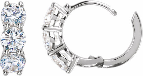 14K White Gold 2 CTW Lab-Grown Diamond 12 mm Hoop Earrings