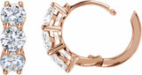 14K Rose Gold 2 CTW Lab-Grown Diamond 12 mm Hoop Earrings