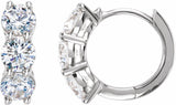 14K White Gold 2 CTW Lab-Grown Diamond 12 mm Hoop Earrings