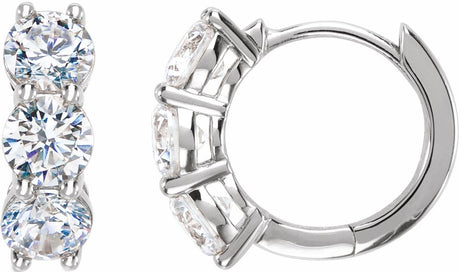 14K White Gold 2 CTW Lab-Grown Diamond 12 mm Hoop Earrings