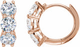 14K Rose Gold 2 CTW Lab-Grown Diamond 12 mm Hoop Earrings