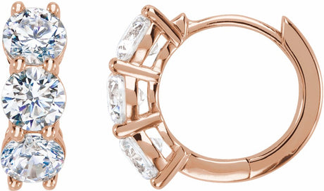 14K Rose Gold 2 CTW Lab-Grown Diamond 12 mm Hoop Earrings