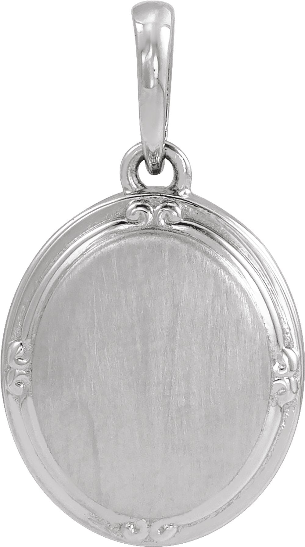10K White Gold Engravable Pendant