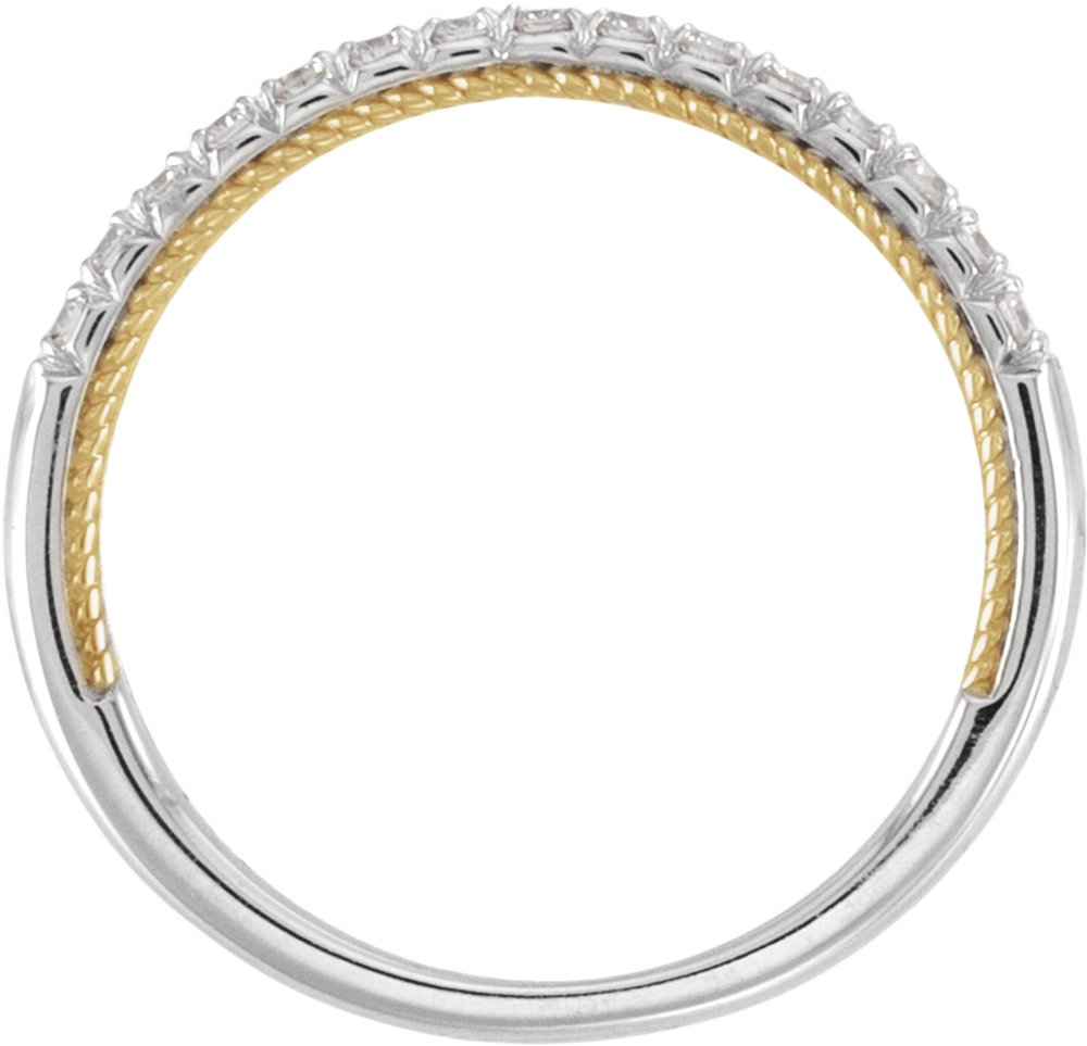 14K Yellow Gold-Plated 14K White Gold 1/5 CTW Lab-Grown Diamond Anniversary Band