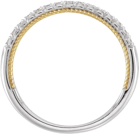 14K Yellow Gold-Plated 14K White Gold 1/5 CTW Lab-Grown Diamond Anniversary Band