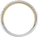 14K Yellow Gold-Plated 14K White Gold 1/5 CTW Natural Diamond Anniversary Band