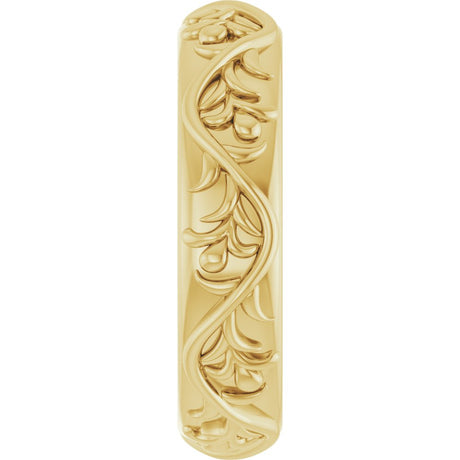10K Yellow Gold 5 mm Sculptural Flat Band Size 8