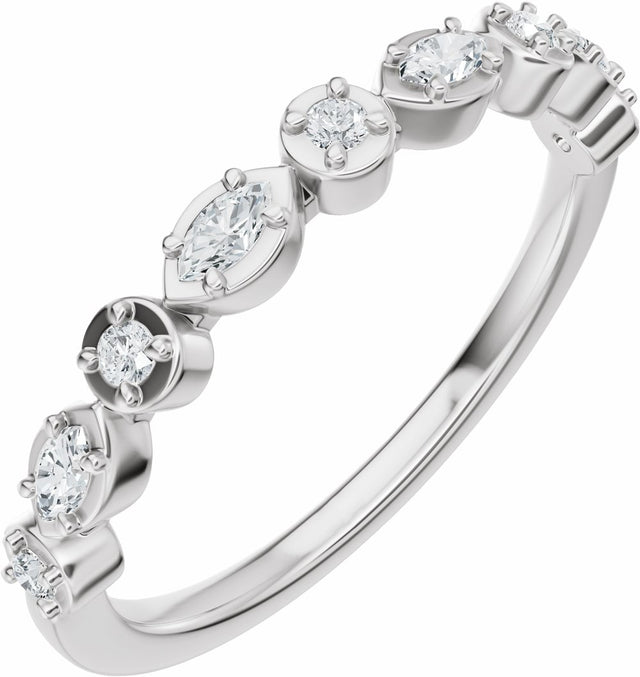 14K White Gold 1/4 CTW Lab-Grown Diamond Anniversary Band