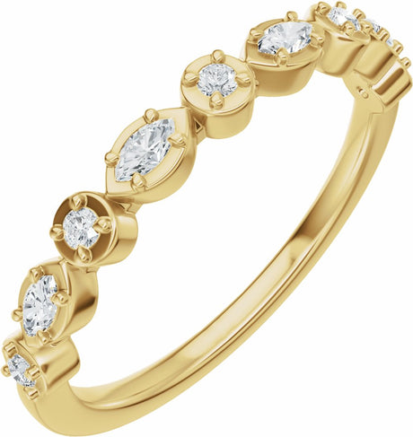 14K Yellow Gold 1/4 CTW Lab-Grown Diamond Anniversary Band