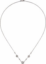 14K White Gold 1/2 CTW Natural Diamond Station 18" Necklace