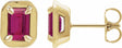 14K Yellow Gold Lab-Grown Ruby Stud Earrings