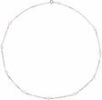 Sterling Silver Cultured White Freshwater Pearl 9-Station 18" Necklace