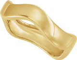 14K Yellow Gold 6.2 mm Wavy Band