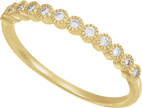 14K Yellow Gold 1/6 CTW Natural Diamond Anniversary Band Size 7