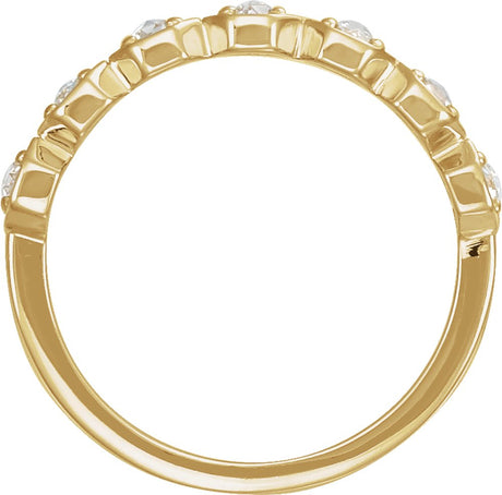 14K Yellow Gold 7/8 CTW Natural Rose-Cut Diamond Anniversary Band