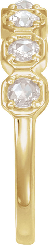 14K Yellow Gold 7/8 CTW Natural Rose-Cut Diamond Anniversary Band