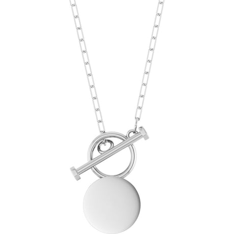 Sterling Silver Engravable Toggle 18" Necklace