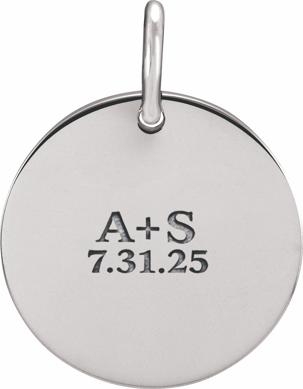 Sterling Silver Engravable Circle Charm/Pendant