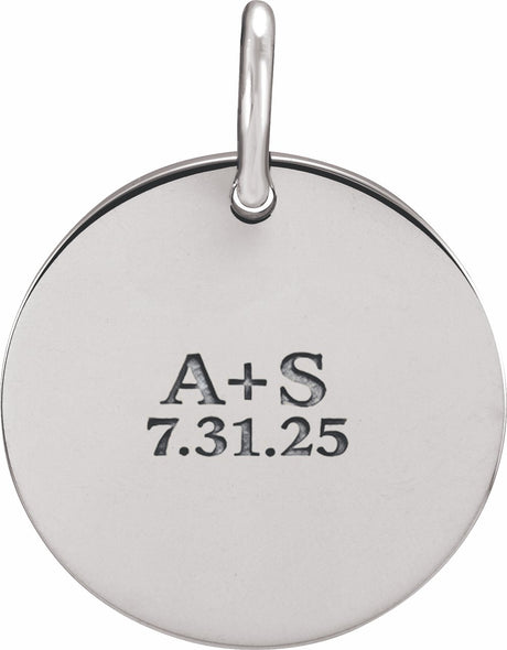 Sterling Silver Engravable Circle Charm/Pendant