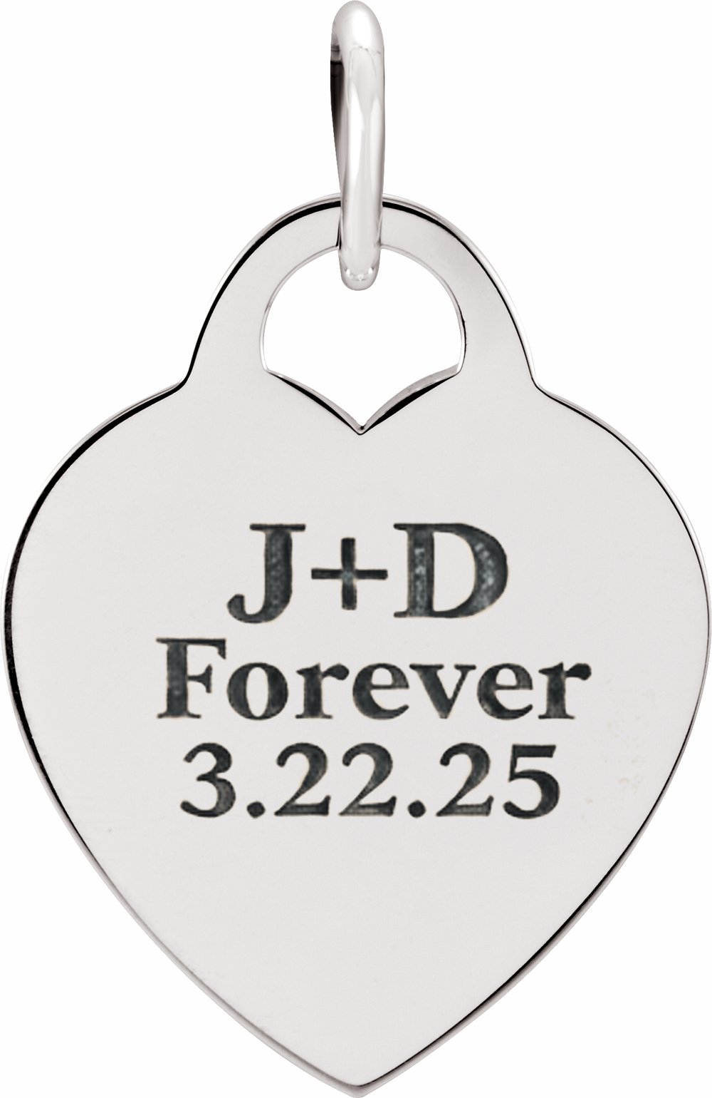 Sterling Silver Engravable Heart Charm/Pendant